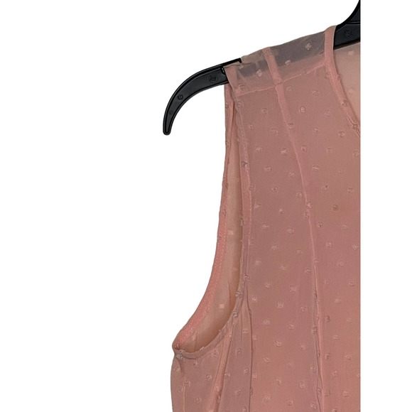 J.Crew Women's Tank Top Semi Sheer Polka Dot Peplum Lightweight Pink Size 6 - Picture 4 of 9